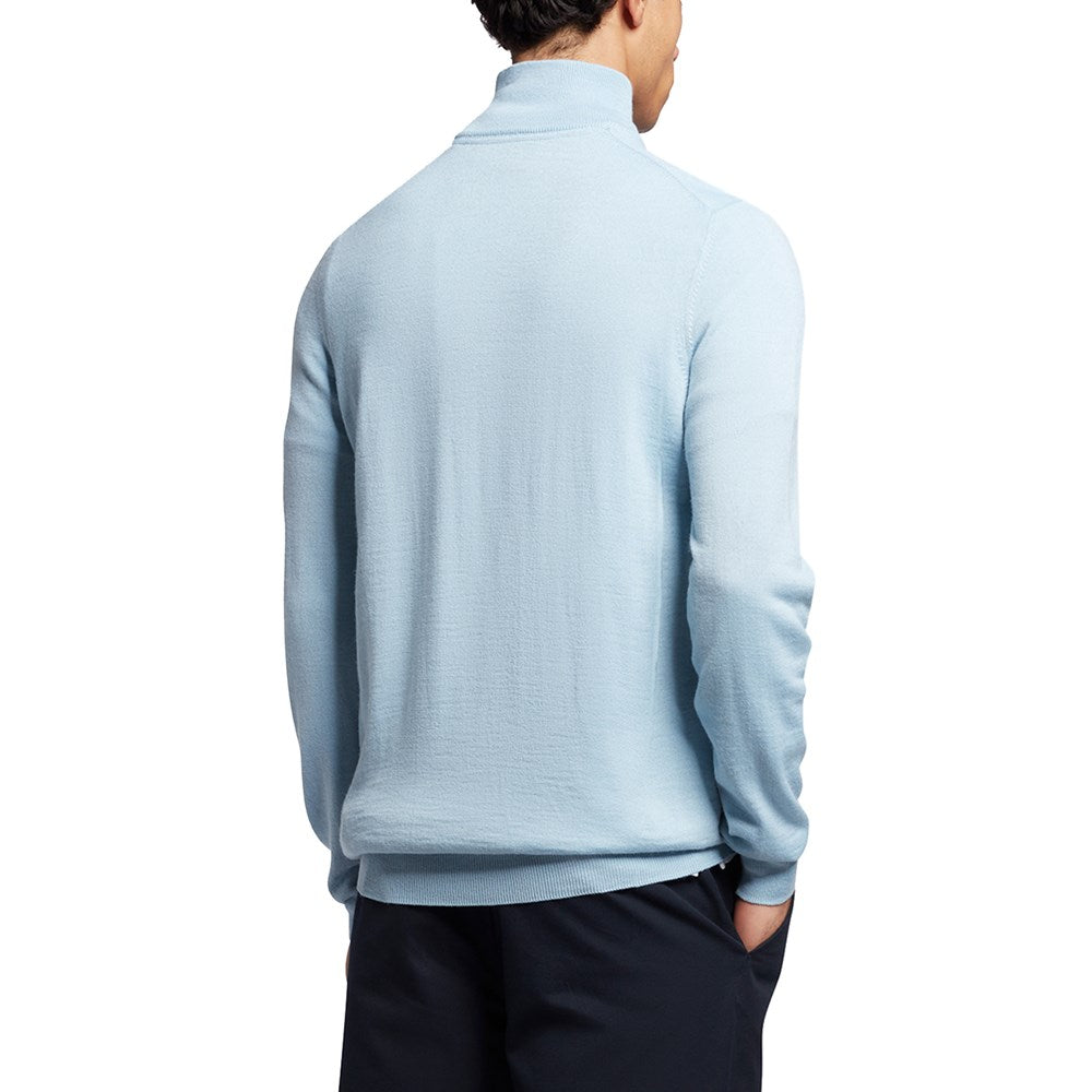 Lyle & Scott Core 1/4 Zip Merino Mix -Blue Shore