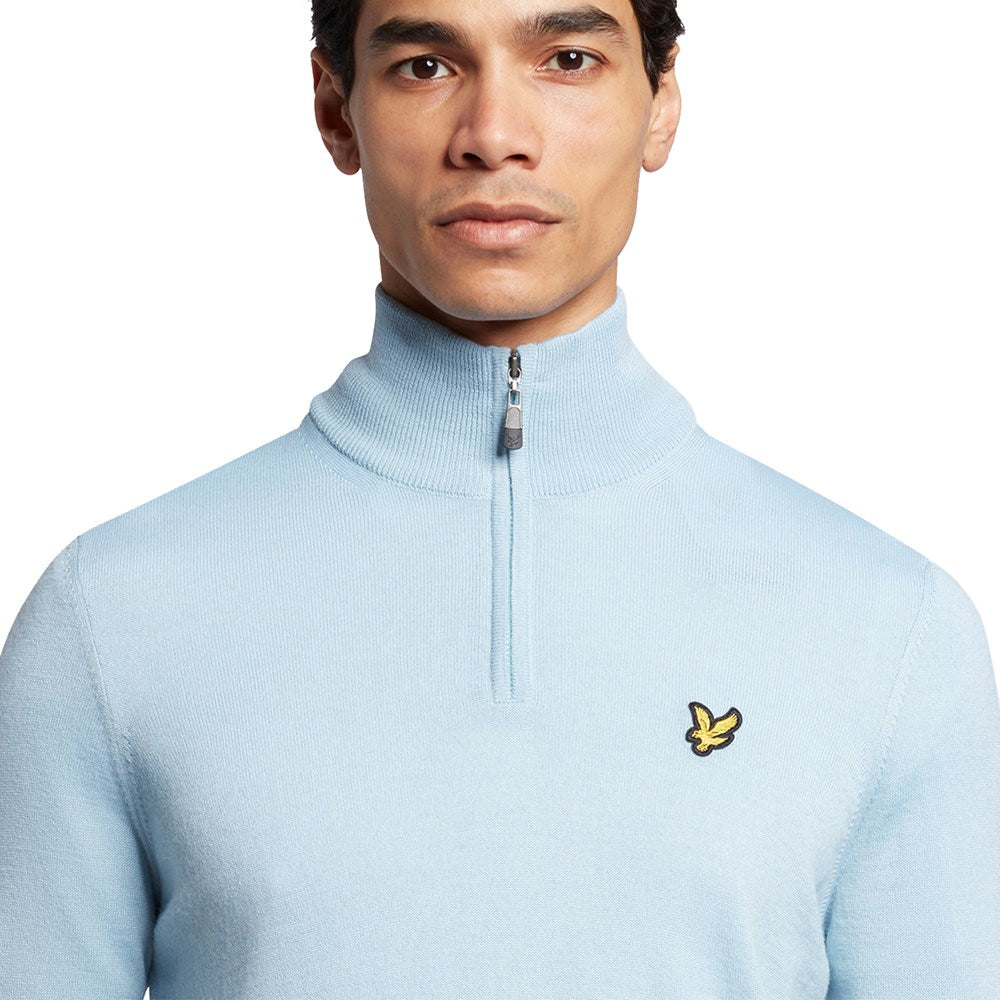 Lyle & Scott Core 1/4 Zip Merino Mix -Blue Shore