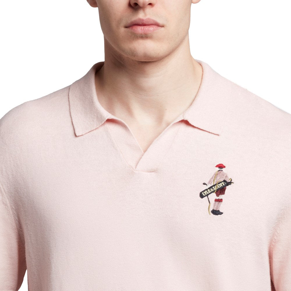 Lyle & Scott Golf Player Knitted Polo - Free Pink