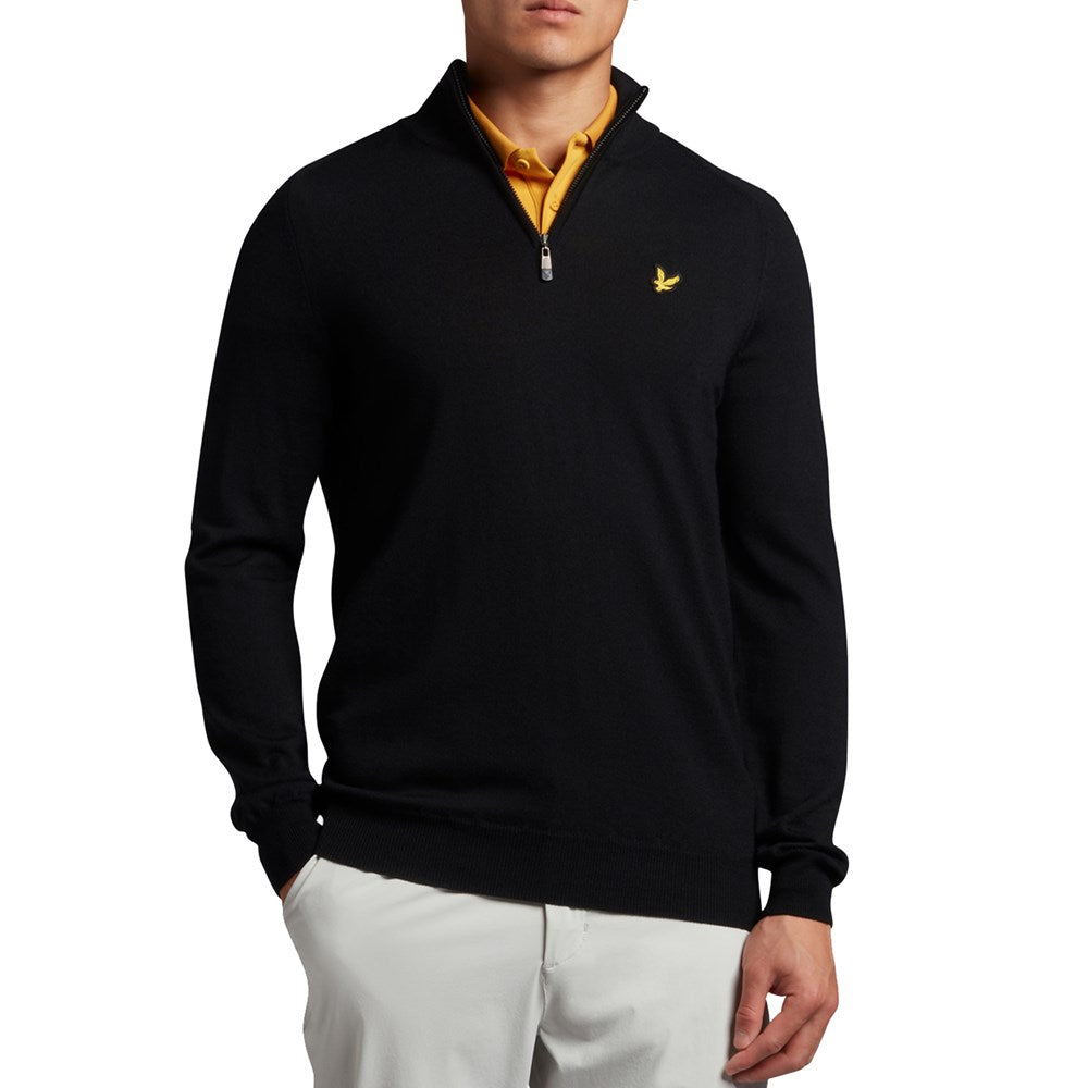 Lyle &amp; Scott Merino 1/4 지퍼 풀오버 ​​- 제트 블랙