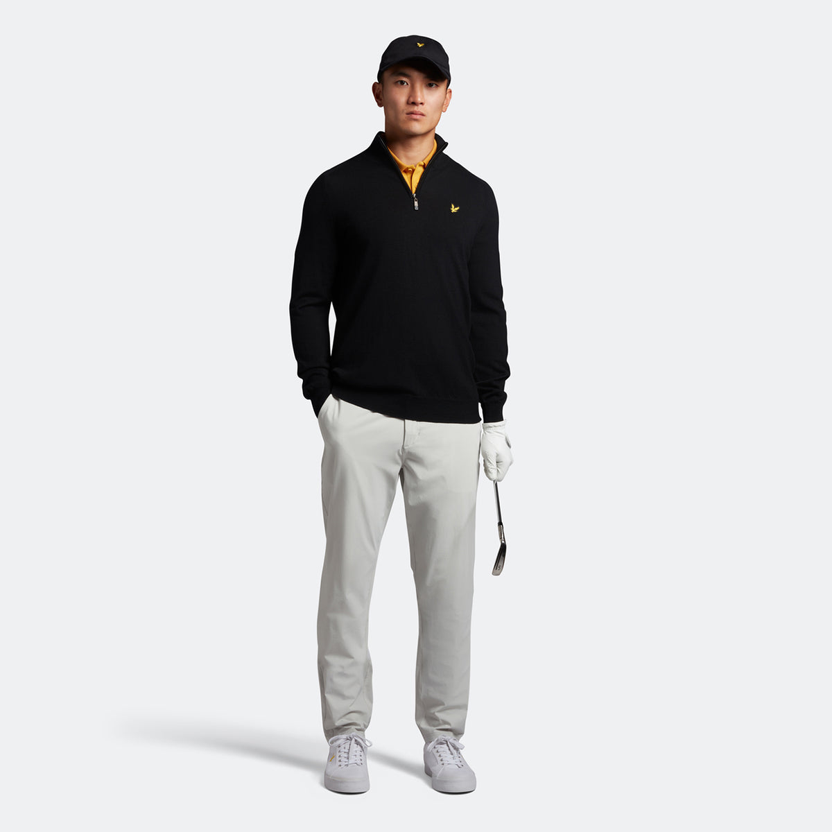 Lyle & Scott Merino 1/4 Zip Pullover - Jet Black