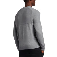 Lyle & Scott Seed Stitch Mock Neck Pullover -Mid Grey Marl