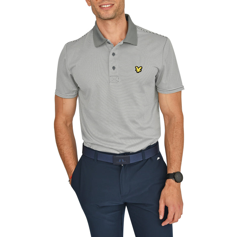 Lyle &amp; Scott Golf 마이크로스트라이프 폴로 - 락 그레이