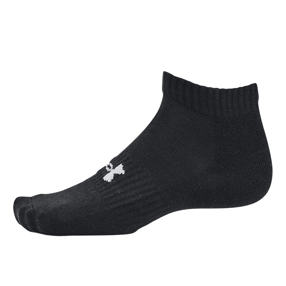 Under Armour Unisex Core Low Cut 3 Pack Socks -Black