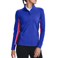 Under Armor Women 's Storm Mid Layer Golf 1/2 Zip- 베르사 블루/핑크 펑크