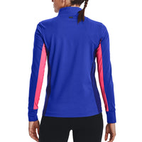 Under Armor Women 's Storm Mid Layer Golf 1/2 Zip- 베르사 블루/핑크 펑크