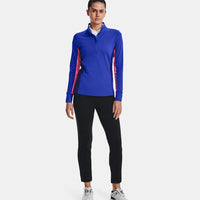 Under Armor Women 's Storm Mid Layer Golf 1/2 Zip- 베르사 블루/핑크 펑크