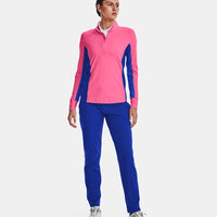 Under Armor Women 's Storm Mid Layer Golf 1/2 Zip- 분홍색 펑크/Versa Blue