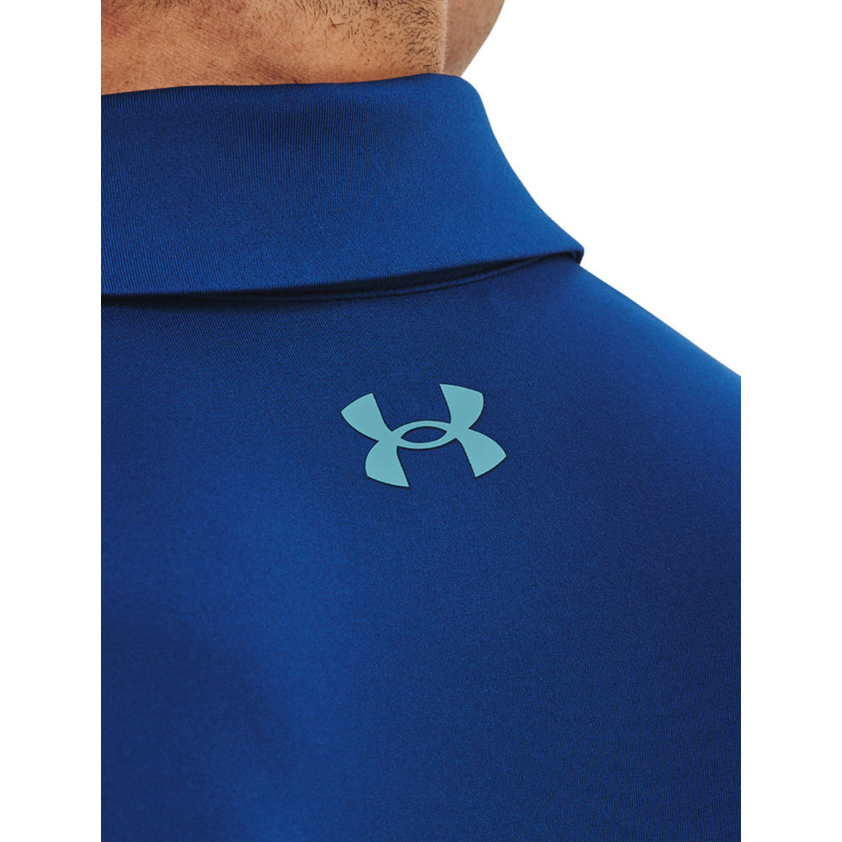 Under Armour T2G 컬러블록 골프 폴로 셔츠 - 블루 미라지 화이트/글레이셔 블루