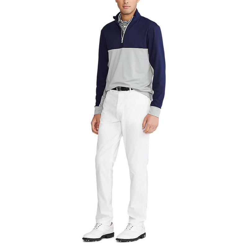 Polo Golf Ralph Lauren Half Zip Peached Jersey - French Navy/Grey Heather